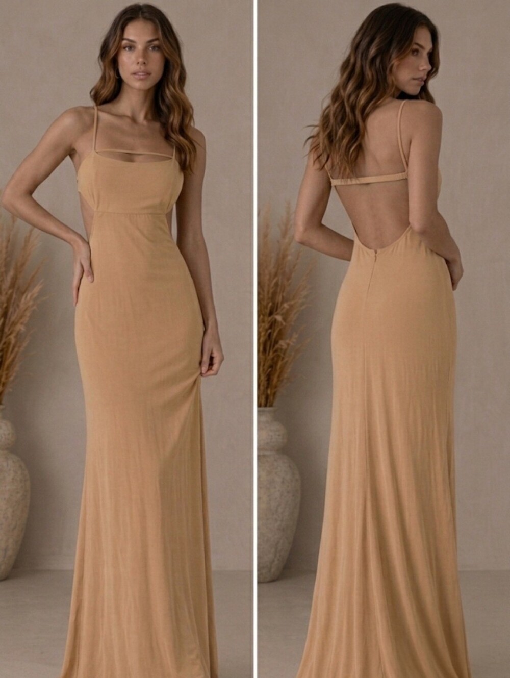 #127 MSRP $75 NWT ASOS DESIGN STRAPPY CUTOUT MAXI DRESS ♡SIZE 10♡